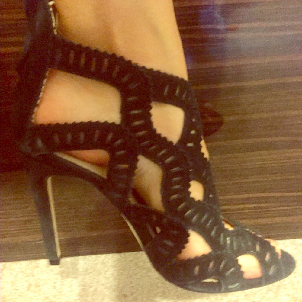 Zara black suede heels